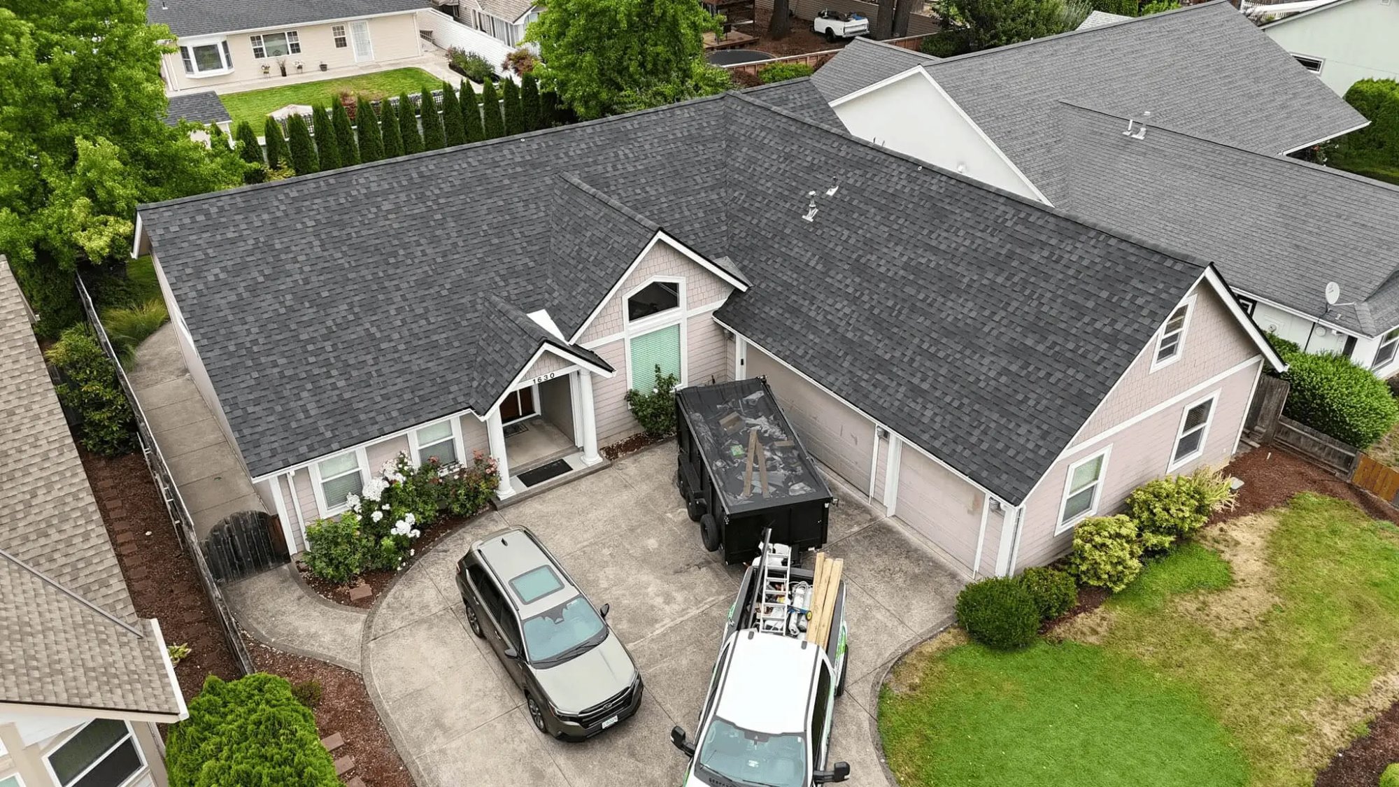 Two-story roof replacement Eugene OR